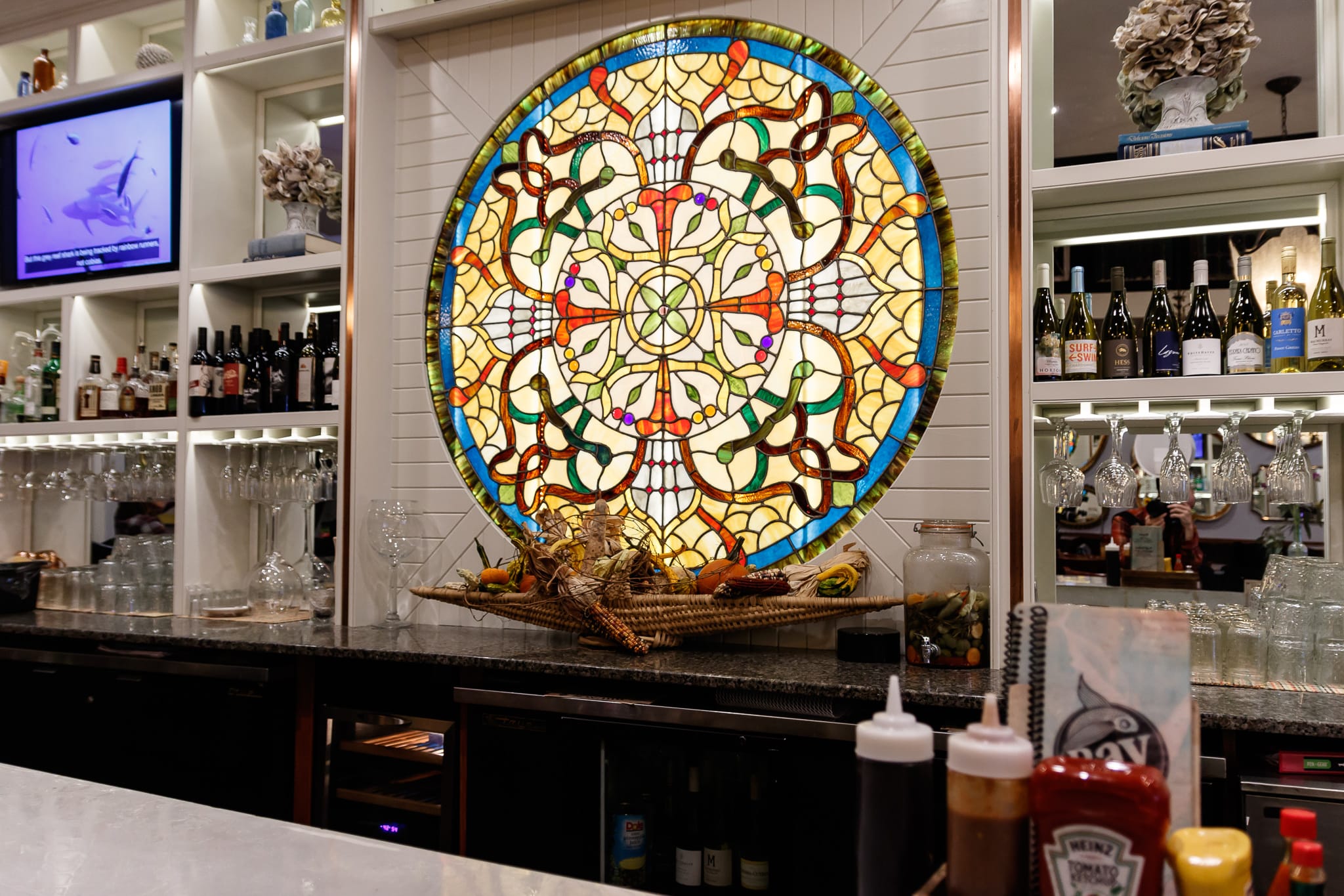 Circle stain-glass window